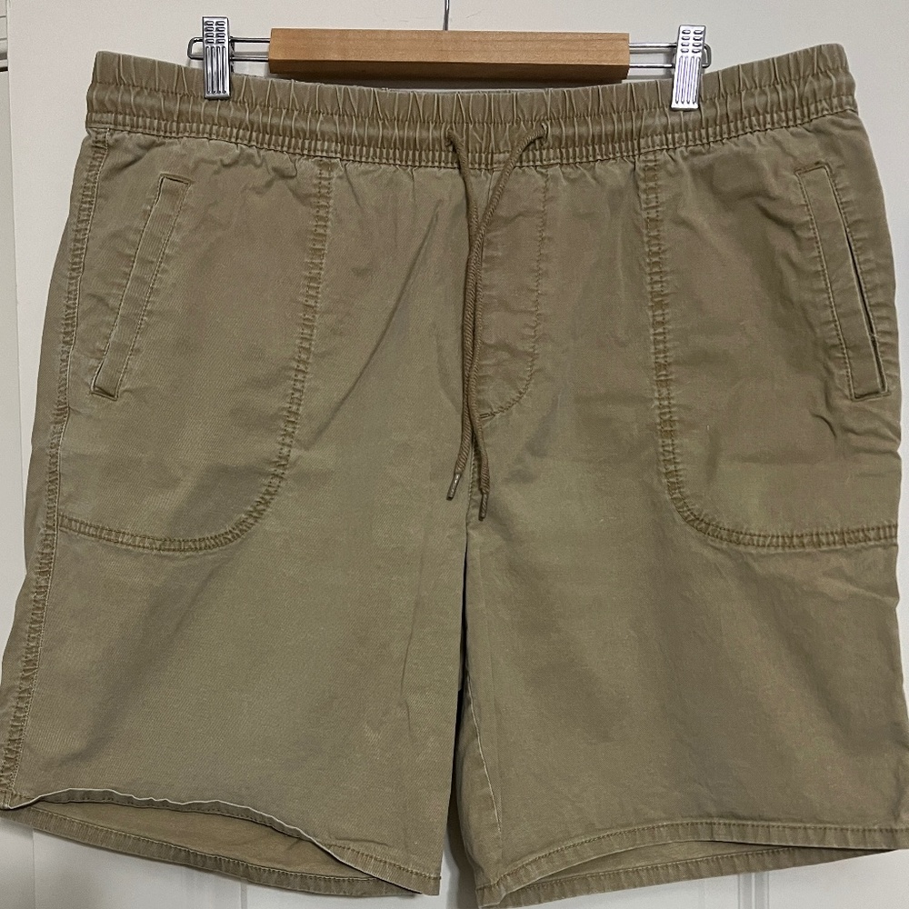 Caribbean Mens Shorts Turquoise Tan XL with 8" Inseam